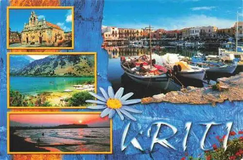 AK / Ansichtskarte 73969373 Kriti_Crete_Kreta Teilansichten Hafen Strand Sonnenuntergang am Meer