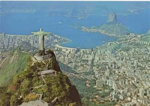 AK / Ansichtskarte  RIO_DE_JANEIRO_Brazil Christ Redeemer Guanabara Bay Sugar Loaf aerial view