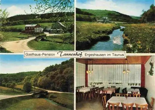 AK / Ansichtskarte 73969428 Ergeshausen Gasthaus Pension Tannenhof Landschaftspanorama Bach