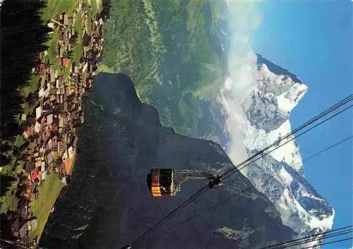 AK / Ansichtskarte  Muerren_BE Luftseilbahn Muerren-Schilthorn Blick gegen Eiger und Moench Berner Alpen