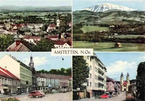 AK / Ansichtskarte  Amstetten_Niederoesterreich Oetscherblick Hauptplatz Bahnhofstrasse