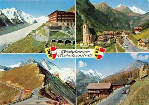 AK / Ansichtskarte 73969532 Grossglockner_3798m_Kaernten_AT Hotel Franz Josef Haus Heiligenblut Hochalpenstrasse Auffahrt Nordrampe Fuscher Toerl mit Baudenkmal Auffahrt Suedrampe Bauernhaus bei Heiligenblut