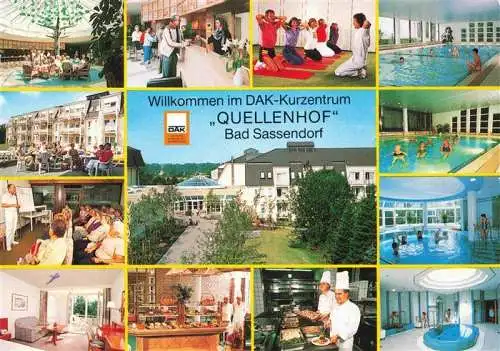 AK / Ansichtskarte  Bad_Sassendorf DAK Kurzentrum Quellenhof Rezeption Terrasse Hallenbad Fruehstuecksraum Koeche Pool