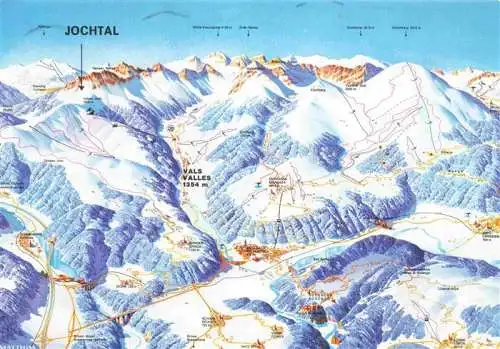 AK / Ansichtskarte  Vals_Valles_Suedtirol_IT uebersichtskarte Skigebiet Jochtal