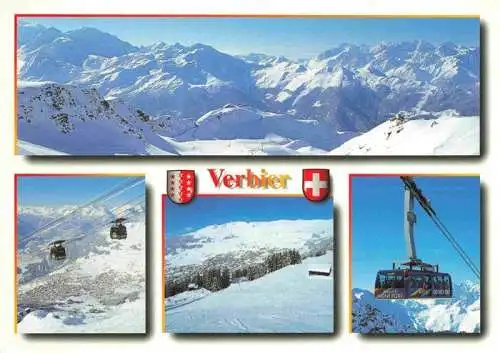 AK / Ansichtskarte  Verbier_VS Zauberhafte Bergwelt Alpenpanorama Wintersportplatz Alpen Bergbahn