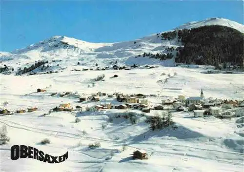 AK / Ansichtskarte  Obersaxen_GR Meierhof und Miraniga gegen Skigebiet vom Stai