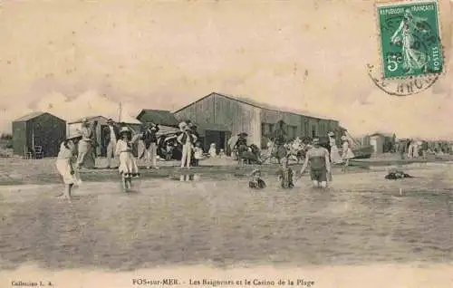 AK / Ansichtskarte  Fos-sur-Mer_13_Bouches-du-Rhone Les Baigneurs et le Casino de la Plage