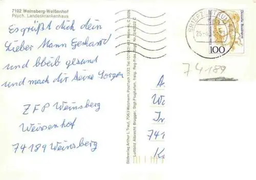 AK / Ansichtskarte 73970080 Weissenhof_Weinsberg Psych Landeskrankenhaus Fliegeraufnahme