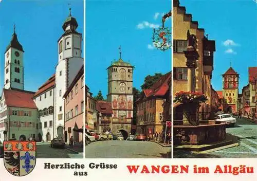 AK / Ansichtskarte  Wangen_Allgaeu_Bayern Rathaus und St Martinskirche Ravensburger Tor Lindauer Tor