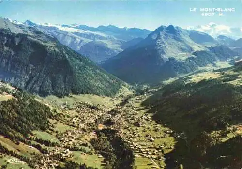 AK / Ansichtskarte  Morzine Vue panoramique generale aerienne le Mont Blanc