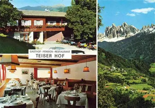 AK / Ansichtskarte 73970166 Teis_Nafen_Villnoess Gasthof Pension Restaurant Teiser Hof Gastraum Panorama