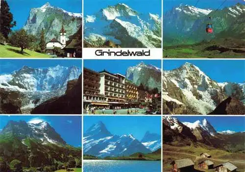 AK / Ansichtskarte  Grindelwald_BE Berner Oberland Teilansichten Hotel Kirche Luftseilbahn