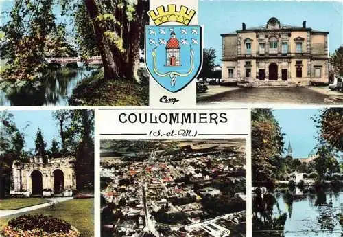 AK / Ansichtskarte  Coulommiers_77_Seine-et-Marne Bruecke Schloss Monument Fliegeraufnahme Seepartie