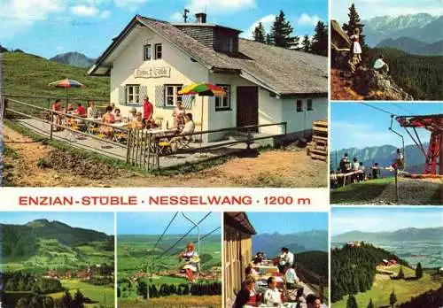 AK / Ansichtskarte 73970268 Nesselwang_Allgaeu_Bayern Enzian Stueble Panorama Terrasse Sessellift