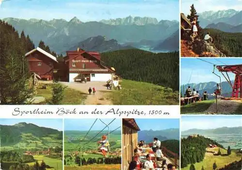 AK / Ansichtskarte 73970277 Nesselwang_Allgaeu_Bayern Sportheim Boeck an der Alpspitze Panorama Sessellift Terrasse