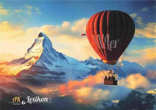AK / Ansichtskarte  Zermatt_VS Panorama mit Matterhorn und Fesselballon