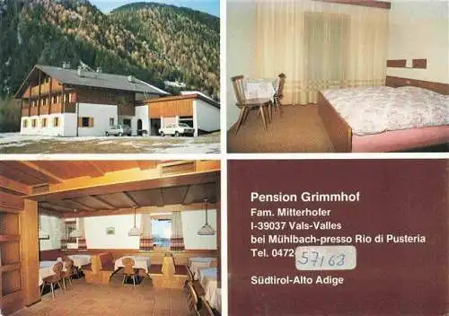 AK / Ansichtskarte  Vals_Valles_Suedtirol_IT Pension Grimmhof Gastraum Fremdenzimmer