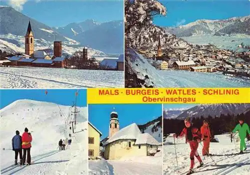 AK / Ansichtskarte  Mals_Malles_Suedtirol_IT Panorama Burgeis Watles Schlinig Obervinschgau Wintersport