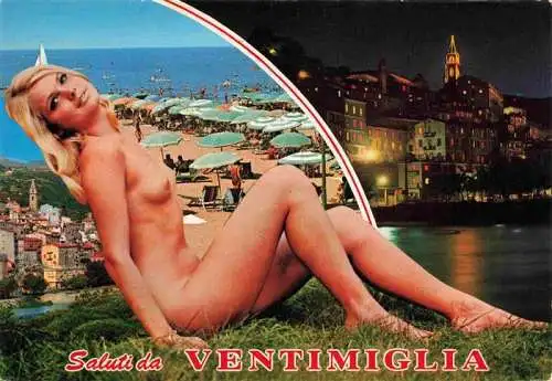 AK / Ansichtskarte 73970335 VENTIMIGLIA_Vintimille_Liguria_IT Badenixe Strand Nachtaufnahme