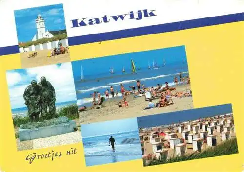 AK / Ansichtskarte  Katwijk_aan_Zee_NL Strand Kirche Denkmal