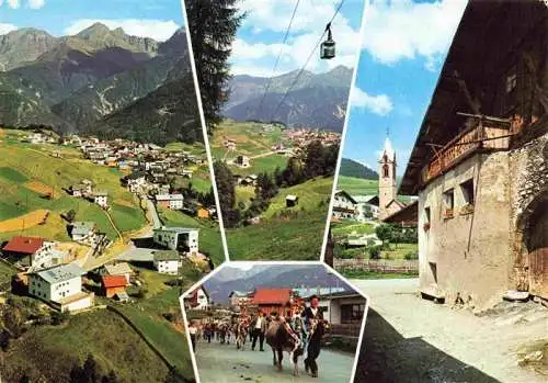 AK / Ansichtskarte 73970349 Serfaus_Tirol Panorama Ortsmotiv Kirche Viehtrieb