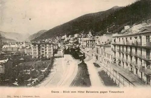 AK / Ansichtskarte  DAVOS_GR Blick vom Hôtel Belvedere gegen Tinzenhorn