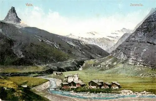 AK / Ansichtskarte  Vals_GR_Bad Panorama Blick gegen Zervreila Adula-Alpen