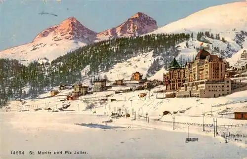 AK / Ansichtskarte  St_Moritz__SANKT_MORITZ_GR Teilansicht Wintersportplatz Blick gegen Piz Julier Albula-Alpen