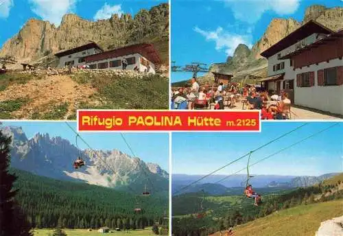 AK / Ansichtskarte 73970532 Rifugio_Paolinahuette_2125_Trento_IT Berghaus Sonnenterrasse Fernsicht Sessellift Panorama Dolomiten