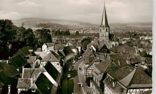 AK / Ansichtskarte  Michelstadt Stadtpanorama Braunstrasse Kirche