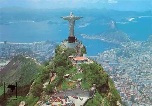 AK / Ansichtskarte 73970616 RIO_DE_JANEIRO_Brazil Aerial View Christ Redeemer