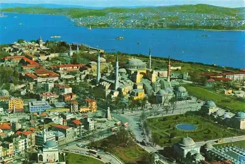 AK / Ansichtskarte  Istanbul_Constantinopel_TK Aya Sofya Muezesi ve Topkapi Sarayi Fliegeraufnahme