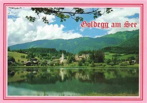 AK / Ansichtskarte 73970629 Goldegg_Pongau_AT Seepartie mit Schloss Goldegg