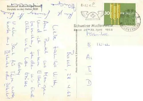 AK / Ansichtskarte  BASEL_BS Schweizer Mustermesse Basel Vorplatz zu den Hallen