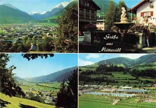 AK / Ansichtskarte  Mittersill_Oberpinzgau_AT Markt mit Felbertauern Marktplatz mit Brunnen Felbertauerntrasse Schwimmbad