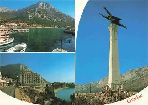 AK / Ansichtskarte 73970685 Gradac_Croatia Hafen Siegessaeule Panorama
