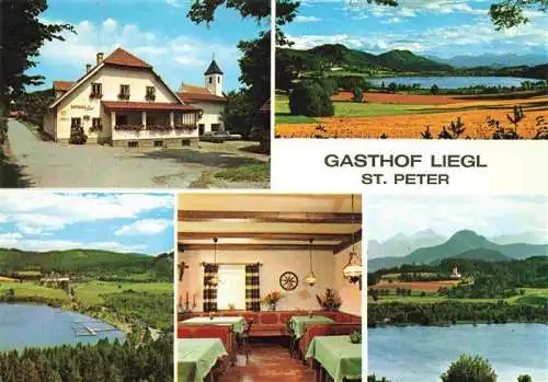 AK / Ansichtskarte  St_Georgen_Laengsee_Kaernten_AT Gasthof Liegl Gastraum Seepanorama St Peter Taggenbrunn