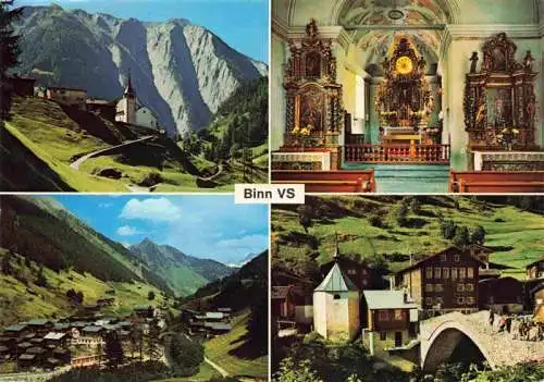 AK / Ansichtskarte  Binn_VS Kirche Kirchenaltar Binn Alte Bruecke