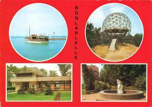 AK / Ansichtskarte  Boglarlelle_Balatonlelle_HU Fischerboot Spielplatz Hotel Brunnen Figur