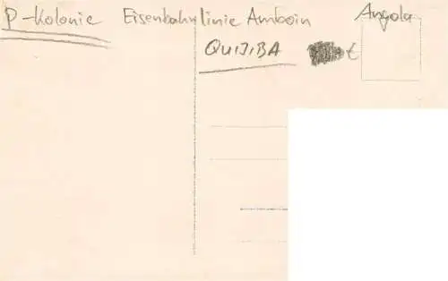 AK / Ansichtskarte  Quijiba_Angola Eisenbahnlinie Amboin