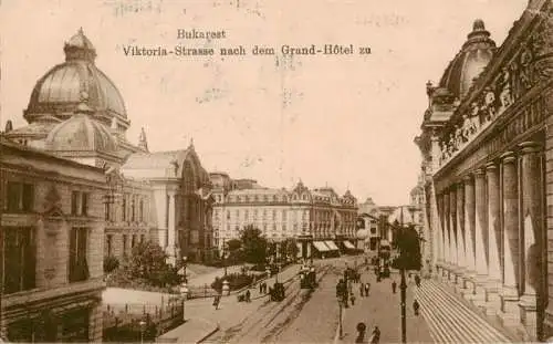 AK / Ansichtskarte 73970826 Bukarest_BUCARESTI_Bucuresti_RO Viktoria-Strasse Blick zum Grand Hotel