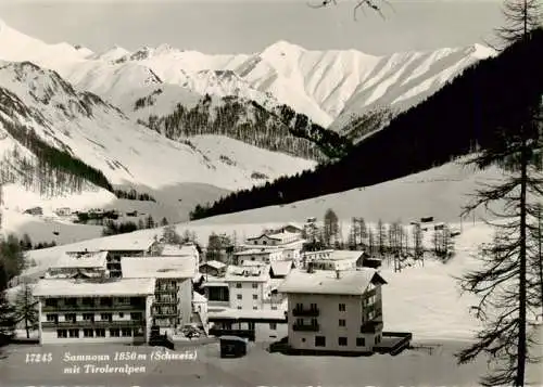 AK / Ansichtskarte  Samnaun_Dorf_GR Teilansicht mit Tiroleralpen Winterpanorama