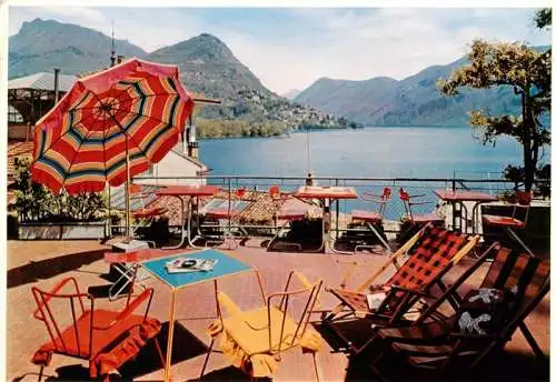 AK / Ansichtskarte  LUGANO_Lago_di_Lugano_TI Hotel Condor-Rigi Terrasse Luganersee