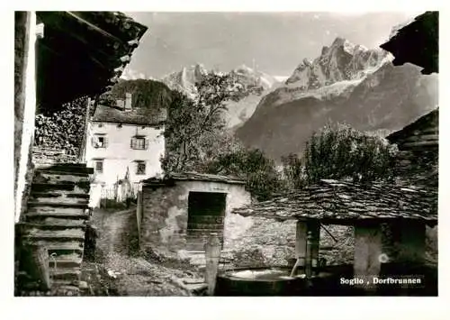 AK / Ansichtskarte  Soglio_GR Dorfbrunnen Alpen