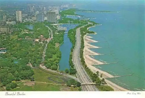 AK / Ansichtskarte 73971029 CHICAGO__Illinois_USA Beautiful Beaches Air view