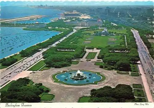 AK / Ansichtskarte 73971037 CHICAGO__Illinois_USA Buckingham Fountain Aerial view