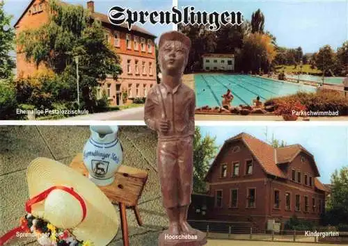 AK / Ansichtskarte  Sprendlingen__Dreieich_Hessen Ehem Pestalozzischule Parkschwimmbad Hooschebaa Kindergarten Sprendlinger Kerb