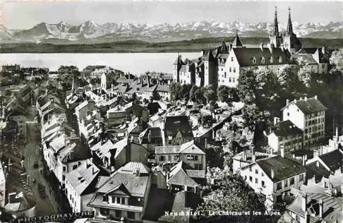 AK / Ansichtskarte  Neuchatel_NE Le Chateau et les Alpes