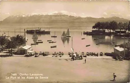 AK / Ansichtskarte  Ouchy_LAUSANNE_VD Le Port et les Alpes de Savoie