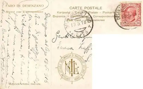 AK / Ansichtskarte  Desenzano__del_Garda_IT Ansicht vom Gardasee aus Hafen Kuenstlerkarte